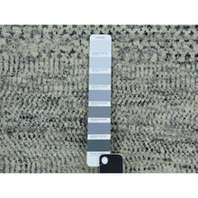 Load image into Gallery viewer, 3&#39;x5&#39;6&quot; Light Gray, Modern Grass Design, Tone on Tone, Undyed Pure Wool, Hand Knotted, Oriental Rug FWR478488