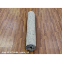Load image into Gallery viewer, 3&#39;x5&#39;6&quot; Light Gray, Modern Grass Design, Tone on Tone, Undyed Pure Wool, Hand Knotted, Oriental Rug FWR478488