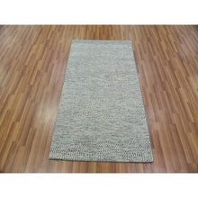 Load image into Gallery viewer, 3&#39;x5&#39;6&quot; Medium With Light Slate Gray, Hand Knotted, Modern Tone On Tone Grass Design, Undyed Pure Wool, Oriental Rug FWR478494