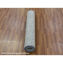 Load image into Gallery viewer, 3&#39;x5&#39;6&quot; Medium With Light Slate Gray, Hand Knotted, Modern Tone On Tone Grass Design, Undyed Pure Wool, Oriental Rug FWR478494