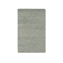 Load image into Gallery viewer, 3&#39;1&quot;x5&#39;7&quot; Stone Gray, Modern Undyed Natural Wool Grass Design, Tone on Tone, Hand Knotted Oriental Rug FWR478500