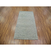 Load image into Gallery viewer, 3&#39;1&quot;x5&#39;7&quot; Stone Gray, Modern Undyed Natural Wool Grass Design, Tone on Tone, Hand Knotted Oriental Rug FWR478500