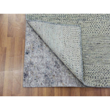 Load image into Gallery viewer, 3&#39;1&quot;x5&#39;7&quot; Stone Gray, Modern Undyed Natural Wool Grass Design, Tone on Tone, Hand Knotted Oriental Rug FWR478500