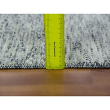 Load image into Gallery viewer, 2&#39;5&quot;x29&#39;7&quot; Heather And Camouflage Gray, Undyed Organic Wool Grass Design, Tone On Tone, Hand Knotted Xl Runner Oriental Rug FWR478506