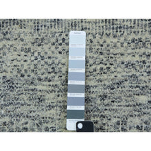 Load image into Gallery viewer, 2&#39;6&quot;x18&#39;5&quot; Perfect with Graphite Gray, Tone on Tone, Hand Knotted, Pure Undyed Wool, Modern XL Runner Grass Design, Oriental Rug FWR478512