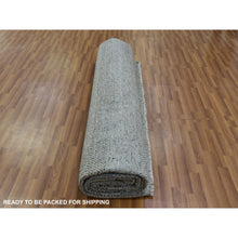 Load image into Gallery viewer, 12&#39;x12&#39; Best Gray, Tone On Tone, Modern Organic Undyed Wool Hand Knotted Grass Design, Square Oriental Rug FWR478530