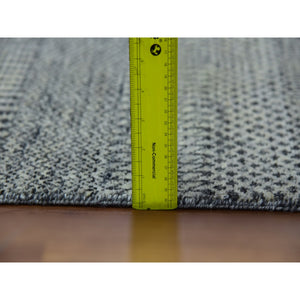 12'x12' Best Gray, Tone On Tone, Modern Organic Undyed Wool Hand Knotted Grass Design, Square Oriental Rug FWR478530