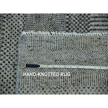 Load image into Gallery viewer, 12&#39;x12&#39; Best Gray, Tone On Tone, Modern Organic Undyed Wool Hand Knotted Grass Design, Square Oriental Rug FWR478530