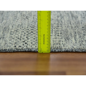2'x3'3" Echo Gray, Undyed Natural Wool, Hand Knotted Tone On Tone, Modern Grass Design, Mat Oriental Rug FWR478536