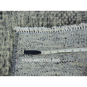 2'x3'3" Echo Gray, Undyed Natural Wool, Hand Knotted Tone On Tone, Modern Grass Design, Mat Oriental Rug FWR478536
