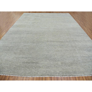 11'10"x15'4" Templeton Gray, Natural Undyed Wool, Modern Hand Knotted Grass Design,  Tone On Tone Oriental Oversized Rug FWR478560