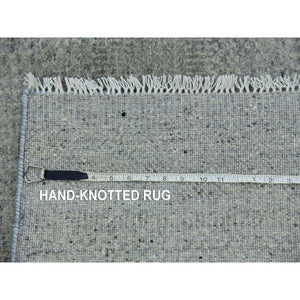 11'10"x15'4" Templeton Gray, Natural Undyed Wool, Modern Hand Knotted Grass Design,  Tone On Tone Oriental Oversized Rug FWR478560