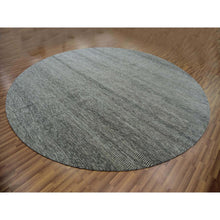 Load image into Gallery viewer, 12&#39;x12&#39; Mockingbird With Gunmetal Gray, Modern Extra Soft Wool Grass Design, Hand Knotted, Round Tone On Tone Oriental Rug FWR478566