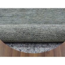 Load image into Gallery viewer, 12&#39;x12&#39; Mockingbird With Gunmetal Gray, Modern Extra Soft Wool Grass Design, Hand Knotted, Round Tone On Tone Oriental Rug FWR478566