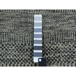 12'x12' Mockingbird With Gunmetal Gray, Modern Extra Soft Wool Grass Design, Hand Knotted, Round Tone On Tone Oriental Rug FWR478566