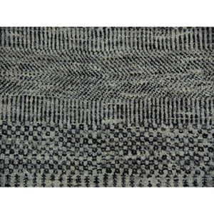 12'x12' Mockingbird With Gunmetal Gray, Modern Extra Soft Wool Grass Design, Hand Knotted, Round Tone On Tone Oriental Rug FWR478566
