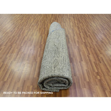 Load image into Gallery viewer, 12&#39;x12&#39; Mockingbird With Gunmetal Gray, Modern Extra Soft Wool Grass Design, Hand Knotted, Round Tone On Tone Oriental Rug FWR478566