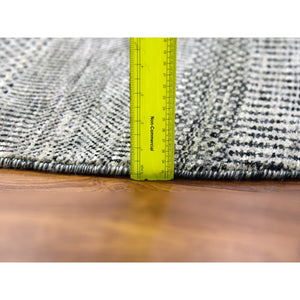 12'x12' Mockingbird With Gunmetal Gray, Modern Extra Soft Wool Grass Design, Hand Knotted, Round Tone On Tone Oriental Rug FWR478566