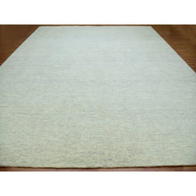 Load image into Gallery viewer, 14&#39;1&quot;x16&#39; Edgecomb Gray, Modern Hand Knotted Grass Design, Tone On Tone Undyed Pure Wool, Oversized Oriental Rug FWR478572