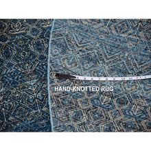 Load image into Gallery viewer, 8&#39;x8&#39; Georgian Blue, Kohinoor Herat Design With Small Geometric Repetitive, Soft To The Touch All Wool, Hand Knotted, Round Oriental Rug FWR478590