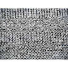 Load image into Gallery viewer, 14&#39;x14&#39; Ellie Gray, Hand Knotted Plain Modern Grass Design, Bohemian Undyed 100% Wool, Tone On Tone, Organic Sustainable Textile, Round Oriental Rug FWR478602