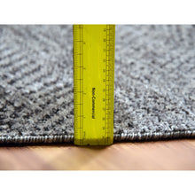 Load image into Gallery viewer, 14&#39;x14&#39; Ellie Gray, Hand Knotted Plain Modern Grass Design, Bohemian Undyed 100% Wool, Tone On Tone, Organic Sustainable Textile, Round Oriental Rug FWR478602