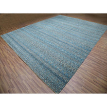 Load image into Gallery viewer, 12&#39;x15&#39;1&quot; Duck Blue, Small Geometric Repetitive Design, 100% Plush Wool, Hand Knotted, Kohinoor Herat, Oversized Oriental Rug FWR478614