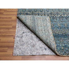 Load image into Gallery viewer, 12&#39;x15&#39;1&quot; Duck Blue, Small Geometric Repetitive Design, 100% Plush Wool, Hand Knotted, Kohinoor Herat, Oversized Oriental Rug FWR478614