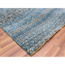 Load image into Gallery viewer, 12&#39;x15&#39;1&quot; Duck Blue, Small Geometric Repetitive Design, 100% Plush Wool, Hand Knotted, Kohinoor Herat, Oversized Oriental Rug FWR478614