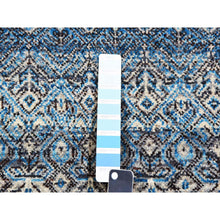 Load image into Gallery viewer, 12&#39;x15&#39;1&quot; Duck Blue, Small Geometric Repetitive Design, 100% Plush Wool, Hand Knotted, Kohinoor Herat, Oversized Oriental Rug FWR478614