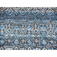 Load image into Gallery viewer, 12&#39;x15&#39;1&quot; Duck Blue, Small Geometric Repetitive Design, 100% Plush Wool, Hand Knotted, Kohinoor Herat, Oversized Oriental Rug FWR478614