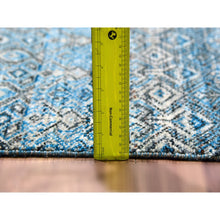 Load image into Gallery viewer, 12&#39;x15&#39;1&quot; Duck Blue, Small Geometric Repetitive Design, 100% Plush Wool, Hand Knotted, Kohinoor Herat, Oversized Oriental Rug FWR478614