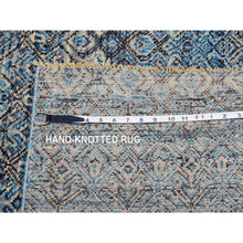 Load image into Gallery viewer, 12&#39;x15&#39;1&quot; Duck Blue, Small Geometric Repetitive Design, 100% Plush Wool, Hand Knotted, Kohinoor Herat, Oversized Oriental Rug FWR478614