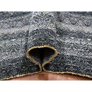 12'x12' Peppercorn Gray, Hand Knotted, Tone On Tone, Kohinoor Herat Small Geometric Repetitive Design, Extra Soft Wool, Square Oriental Rug FWR478632