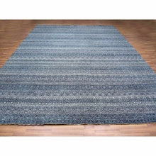 Load image into Gallery viewer, 12&#39;1x15&#39;1&quot; Network Gray, Soft And Shiny Wool, Soft To The Touch, Hand Knotted, Kohinoor Herat Pattern, Small Geometric Repetitive Diamond Design, Oriental Oversized Rug FWR478638