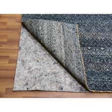 Load image into Gallery viewer, 12&#39;1x15&#39;1&quot; Network Gray, Soft And Shiny Wool, Soft To The Touch, Hand Knotted, Kohinoor Herat Pattern, Small Geometric Repetitive Diamond Design, Oriental Oversized Rug FWR478638