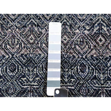 Load image into Gallery viewer, 12&#39;1x15&#39;1&quot; Network Gray, Soft And Shiny Wool, Soft To The Touch, Hand Knotted, Kohinoor Herat Pattern, Small Geometric Repetitive Diamond Design, Oriental Oversized Rug FWR478638