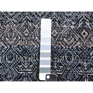 12'1x15'1" Network Gray, Soft And Shiny Wool, Soft To The Touch, Hand Knotted, Kohinoor Herat Pattern, Small Geometric Repetitive Diamond Design, Oriental Oversized Rug FWR478638
