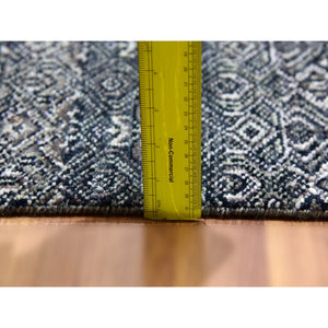 12'1x15'1" Network Gray, Soft And Shiny Wool, Soft To The Touch, Hand Knotted, Kohinoor Herat Pattern, Small Geometric Repetitive Diamond Design, Oriental Oversized Rug FWR478638