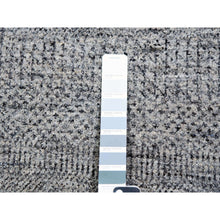 Load image into Gallery viewer, 12&#39;x12&#39; Pewter Cast Gray, Modern Plain Grass Design, Vibrant Wool, Tone On Tone, Hand Knotted Organic Sustainable Textile, Oriental Round Rug FWR478644