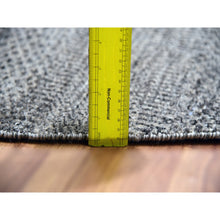 Load image into Gallery viewer, 12&#39;x12&#39; Pewter Cast Gray, Modern Plain Grass Design, Vibrant Wool, Tone On Tone, Hand Knotted Organic Sustainable Textile, Oriental Round Rug FWR478644