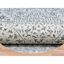 Load image into Gallery viewer, 14&#39;x14&#39; Cotton Ball White, Mamluk Design, Tone On Tone, Undyed 100% Wool, Hand Knotted, Round Oriental Rug FWR478650