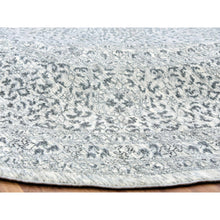 Load image into Gallery viewer, 14&#39;x14&#39; Cotton Ball White, Mamluk Design, Tone On Tone, Undyed 100% Wool, Hand Knotted, Round Oriental Rug FWR478650