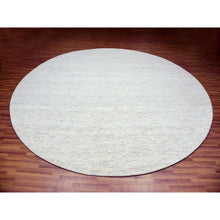 Load image into Gallery viewer, 12&#39;x12&#39; Mushroom Gray, Organic Sustainable Textile, Soft Wool, Hand Knotted Modern Vegetable Dyes, Grass Design, Tone on Tone, Round Oriental Rug FWR478656