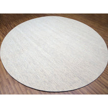 Load image into Gallery viewer, 12&#39;x12&#39; Mushroom Gray, Organic Sustainable Textile, Soft Wool, Hand Knotted Modern Vegetable Dyes, Grass Design, Tone on Tone, Round Oriental Rug FWR478656