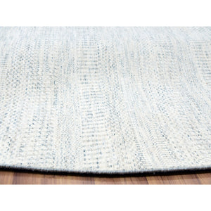 12'x12' Mushroom Gray, Organic Sustainable Textile, Soft Wool, Hand Knotted Modern Vegetable Dyes, Grass Design, Tone on Tone, Round Oriental Rug FWR478656