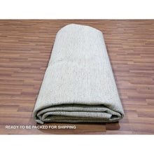 Load image into Gallery viewer, 12&#39;x12&#39; Mushroom Gray, Organic Sustainable Textile, Soft Wool, Hand Knotted Modern Vegetable Dyes, Grass Design, Tone on Tone, Round Oriental Rug FWR478656