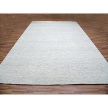 Load image into Gallery viewer, 10&#39;1&quot;x14&#39; Nimbus Gray, Hand Knotted Pure Wool, Modern Grass Design, Natural Dyes, Tone on Tone, Shabby Chic Oriental Rug FWR478680