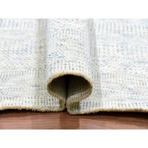 10'1"x14' Nimbus Gray, Hand Knotted Pure Wool, Modern Grass Design, Natural Dyes, Tone on Tone, Shabby Chic Oriental Rug FWR478680
