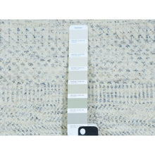 Load image into Gallery viewer, 10&#39;1&quot;x14&#39; Nimbus Gray, Hand Knotted Pure Wool, Modern Grass Design, Natural Dyes, Tone on Tone, Shabby Chic Oriental Rug FWR478680